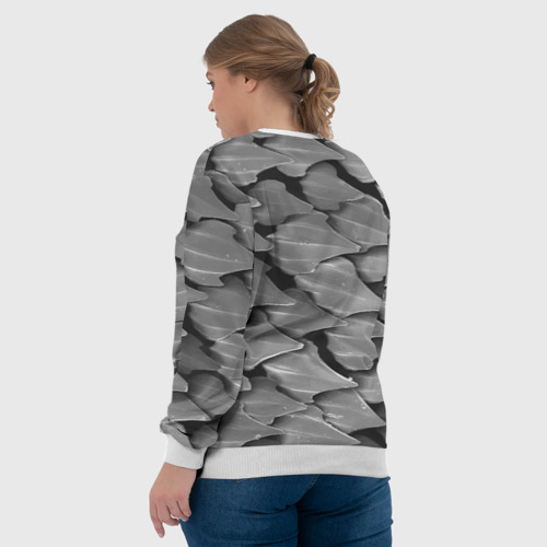 Женский свитшот 3D Кожа акулы - броня, цвет 3D печать - фото 7