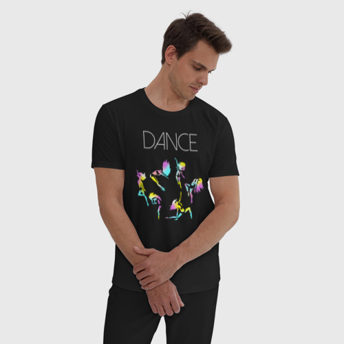 Мужская пижама хлопок Dance go, цвет черный - фото 3
