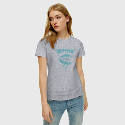 Женская футболка хлопок Эльбрус 5642 лого, цвет меланж - фото 3
