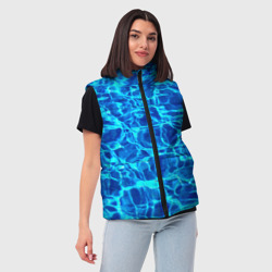 Женский жилет утепленный 3D Текстура поверхности воды - фото 2