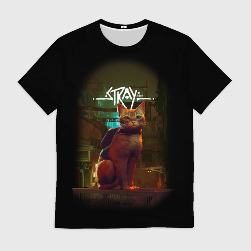 Мужская футболка 3D с принтом Stray-Cat, вид спереди #2