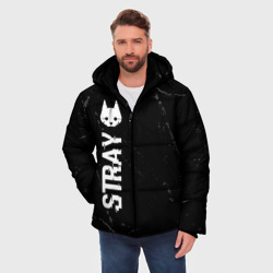 Мужская зимняя куртка 3D Stray glitch на темном фоне: вертикально - фото 2