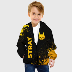 Детская куртка 3D Stray - gold gradient: символ и надпись вертикально - фото 2