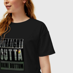 Женская футболка хлопок Oversize Straight Outta Bikini Bottom - фото 2