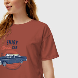 Женская футболка хлопок Oversize Enjoy classic car - фото 2