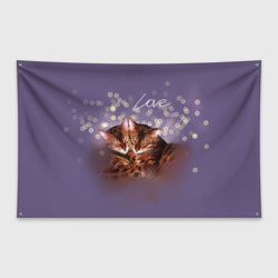 Флаг-баннер Bengal cat love