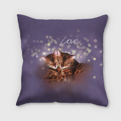 Bengal cat love – Подушка 3D с принтом купить