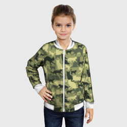 Детский бомбер 3D Кошачий камуфляж в зеленой гамме - фото 2