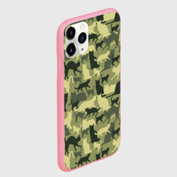 Чехол для iPhone 11 Pro Max матовый Кошачий камуфляж в зеленой гамме - фото 2