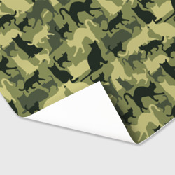 Бумага для упаковки 3D Кошачий камуфляж в зеленой гамме - фото 2