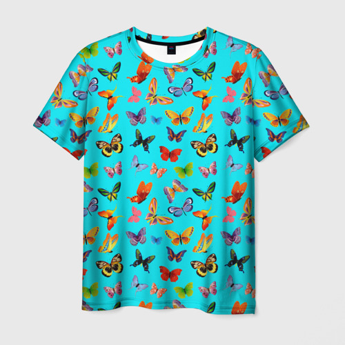 Мужская футболка 3D Colorful butterflies, цвет 3D печать