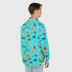 Мужская рубашка oversize 3D Colorful butterflies - фото 2