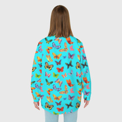 Женская рубашка oversize 3D Colorful butterflies - фото 2