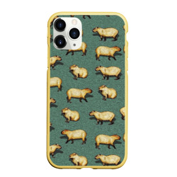 Чехол для iPhone 11 Pro Max матовый Капибары на траве
