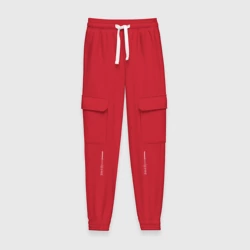 Женские брюки карго хлопок Катана с иероглифами antisocial