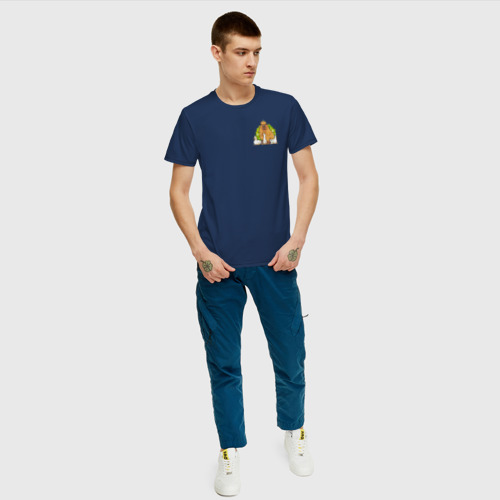 Мужская футболка хлопок Капибара с утками, цвет темно-синий - фото 5