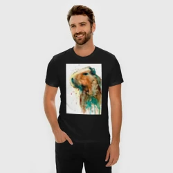 Мужская футболка хлопок Slim Капибара акварельная живопись - фото 2