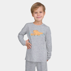 Детская пижама с лонгсливом хлопок Семья капибар плавает - фото 2