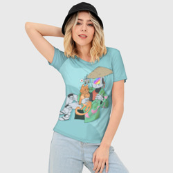 Женская футболка 3D Slim Бродяга с друзьями - фото 2