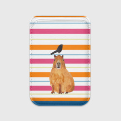 Картхолдер Magsafe магнитный Капибара с птичкой