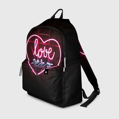 Рюкзак 3D с принтом Неоновая любовь 24 часа, вид спереди #2
