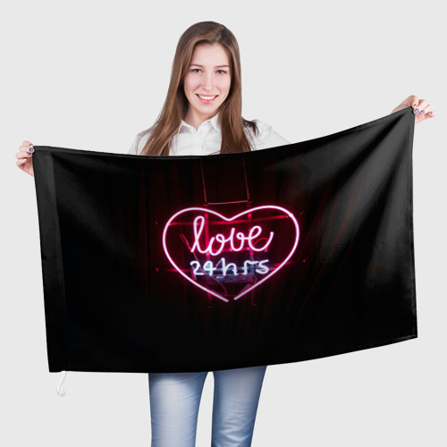 Флаг 3D Неоновая любовь 24 часа