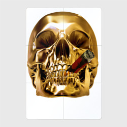 Магнитный плакат 2Х3 Золотой череп с сигарой