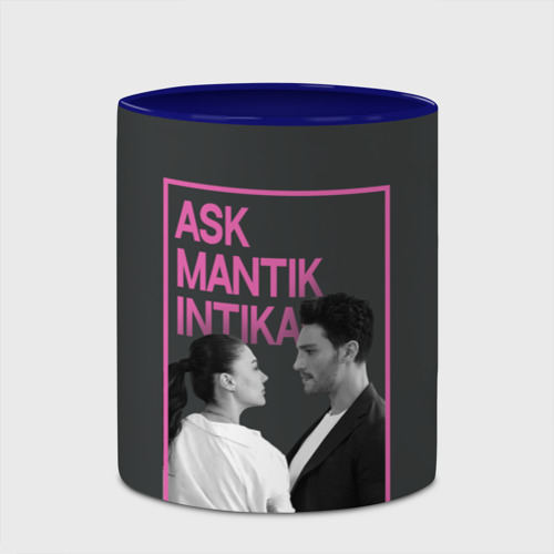 Кружка с полной запечаткой Ask Mantik Intikam, цвет белый + синий - фото 3