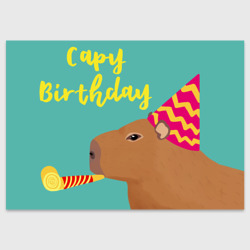 Поздравительная открытка Capy birthday