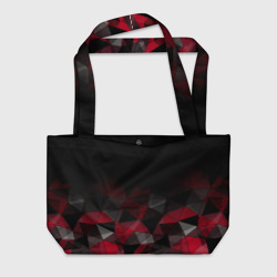 Пляжная сумка 3D Черно-красный  геометрический