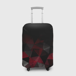 Чехол для чемодана 3D Черно-красный  геометрический