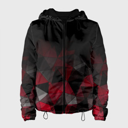 Женская куртка 3D Черно-красный  геометрический