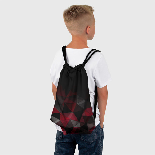 Рюкзак-мешок 3D Черно-красный  геометрический - фото 4