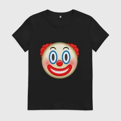Женская футболка хлопок Эмодзи Клоун