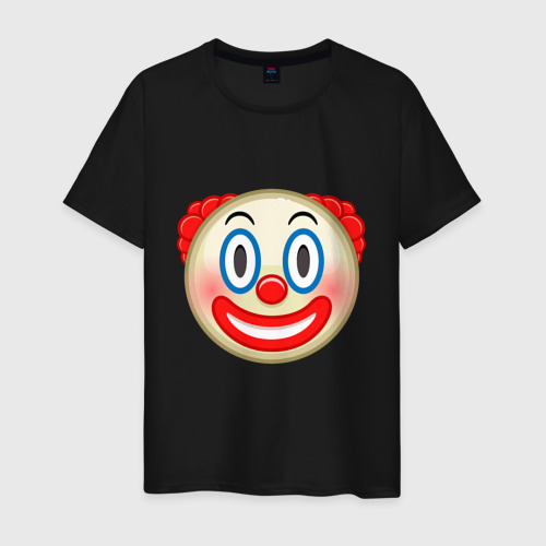 Мужская футболка хлопок Эмодзи Клоун, цвет черный