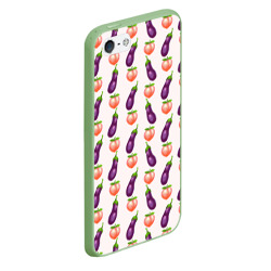 Чехол для iPhone 5/5S матовый Баклажаны и персики паттерн - фото 2