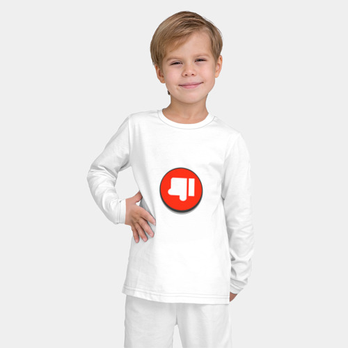 Детская пижама с лонгсливом хлопок Дизлайк Пин Бравл Старс, цвет белый - фото 3