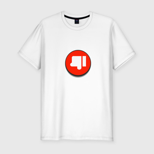 Мужская приталенная футболка из хлопка с принтом Дизлайк Пин Бравл Старс, вид спереди №1