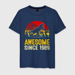 Мужская футболка хлопок Потрясающий динозавр с 1989 года