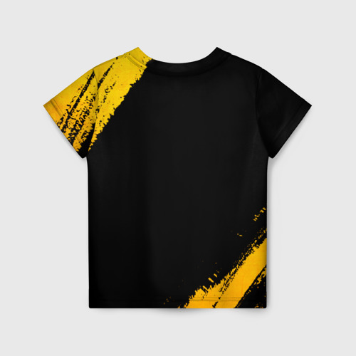 Детская футболка 3D с принтом Sporting - gold gradient, вид сзади #1