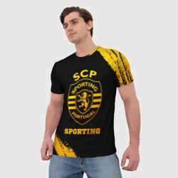 Мужская футболка 3D Sporting - gold gradient - фото 2