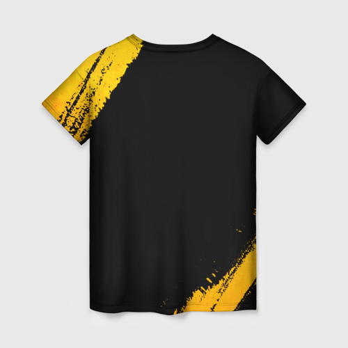 Женская футболка 3D с принтом Sporting - gold gradient, вид сзади #1