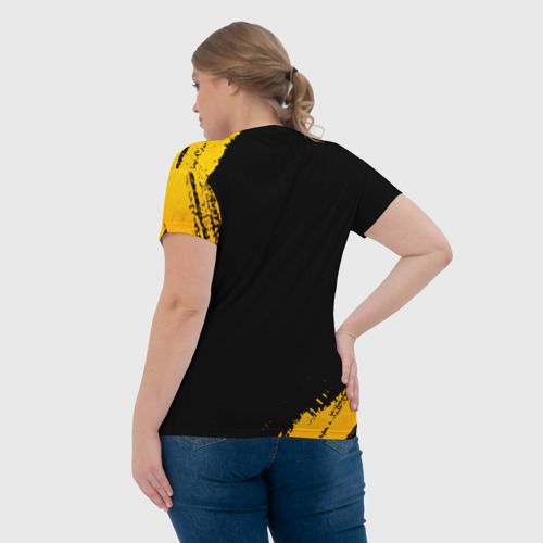 Женская футболка 3D с принтом Sporting - gold gradient, вид сзади #2
