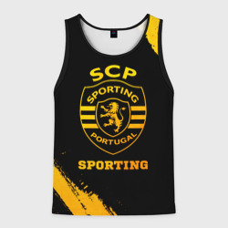 Мужская майка 3D Sporting - gold gradient