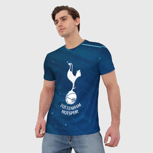 Мужская футболка 3D Tottenham Hotspur Соты абстракция, цвет 3D печать - фото 3