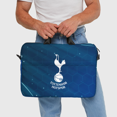 Сумка для ноутбука 3D Tottenham Hotspur Соты абстракция, цвет 3D печать - фото 5
