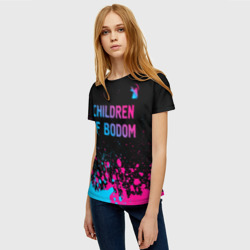 Женская футболка 3D Children of Bodom - neon gradient: символ сверху - фото 2