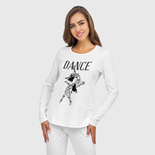 Женская пижама с лонгсливом хлопок Dance Go Go, цвет белый - фото 5