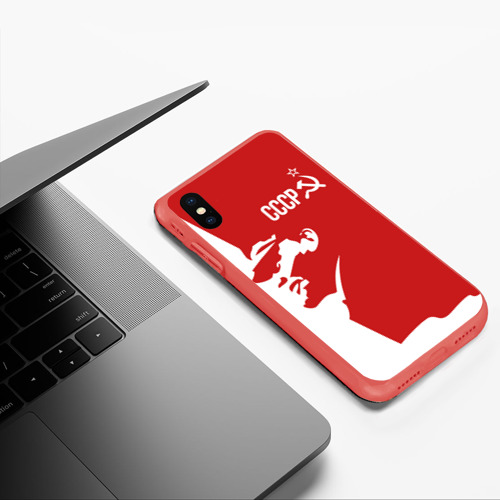 Чехол для iPhone XS Max матовый СССР Владимир Ильич Ленин, цвет красный - фото 5