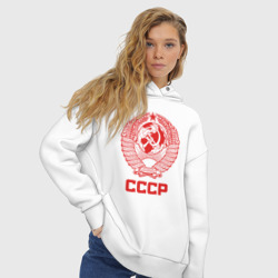 Женское худи Oversize хлопок Герб СССР: Советский союз - фото 2